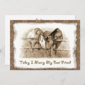 Uitnodiging tot huwelijk in Rustic: Hitler: Paarde (Voorkant / Achterkant)