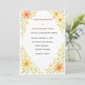 Uitnodiging tot huwelijk in Rustic Wildflower (Staand voorkant)