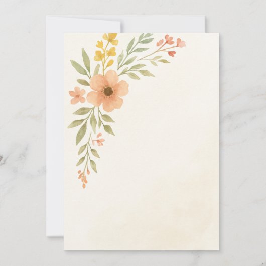 Uitnodiging tot huwelijk in Rustic Wildflower (Achterkant)