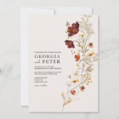 Uitnodiging tot huwelijk in Rustic Wildflower (Voorkant)