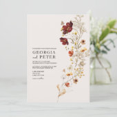 Uitnodiging tot huwelijk in Rustic Wildflower (Staand voorkant)