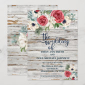 Uitnodiging tot huwelijk in Waterverf (Voorkant / Achterkant)