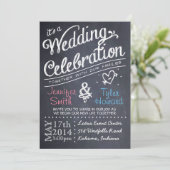 Uitnodiging tot huwelijk met Chalkboard (Staand voorkant)