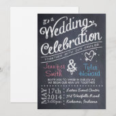 Uitnodiging tot huwelijk met Chalkboard (Voorkant / Achterkant)