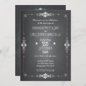 Uitnodiging tot huwelijk met Chalkboard (Voorkant / Achterkant)