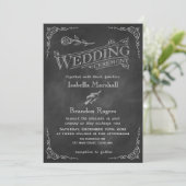 Uitnodiging tot huwelijk met Chalkboard (Staand voorkant)