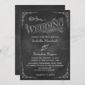 Uitnodiging tot huwelijk met Chalkboard (Voorkant / Achterkant)