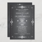 Uitnodiging tot huwelijk met Chalkboard met RSVP (Voorkant / Achterkant)