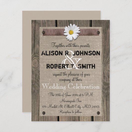 Uitnodiging tot huwelijk met Daisy (Voorkant / Achterkant)