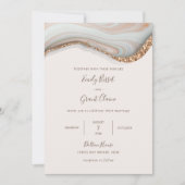 Uitnodiging tot huwelijk met natuurlijke marmer Ag (Voorkant)