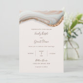 Uitnodiging tot huwelijk met natuurlijke marmer Ag (Staand voorkant)