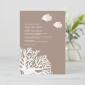 Uitnodiging tot huwelijk met witte en ivoren tropi (Staand voorkant)