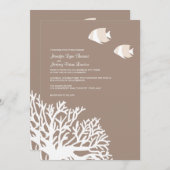 Uitnodiging tot huwelijk met witte en ivoren tropi (Voorkant / Achterkant)