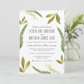 Uitnodiging tot huwelijk - Rustic Harvest Greenery (Staand voorkant)