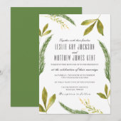 Uitnodiging tot huwelijk - Rustic Harvest Greenery (Voorkant / Achterkant)