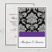 Uitnodiging tot huwelijk tussen zwarte en Paars (Voorkant / Achterkant)