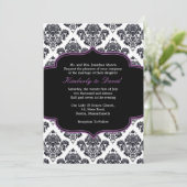 Uitnodiging tot huwelijk tussen zwarte en Paars (Staand voorkant)