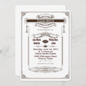 Uitnodiging tot huwelijk Victoriaans Steampunk (Voorkant / Achterkant)