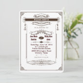 Uitnodiging tot huwelijk Victoriaans Steampunk (Staand voorkant)