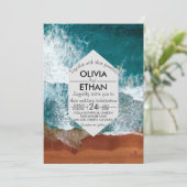 Uitnodiging tot huwelijk voor de blauwe kust van d (Staand voorkant)