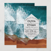Uitnodiging tot huwelijk voor de blauwe kust van d (Voorkant / Achterkant)