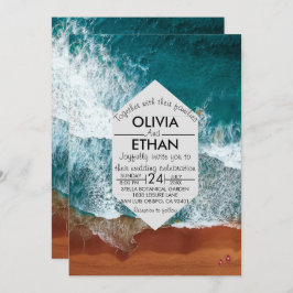 Uitnodiging tot huwelijk voor de blauwe kust van d