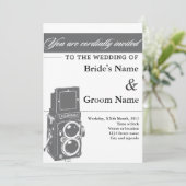 Uitnodiging tot  huwelijkscamera (Staand voorkant)