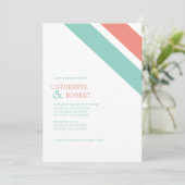 Uitnodiging tot huwelijksreis met mint en koraal (Staand voorkant)