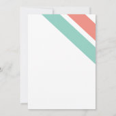 Uitnodiging tot huwelijksreis met mint en koraal (Achterkant)