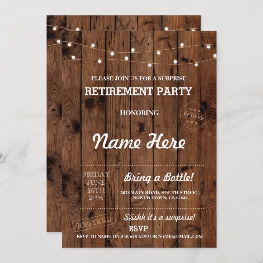 Uitnodiging tot  in ruste hout (Voorkant / Achterkant)