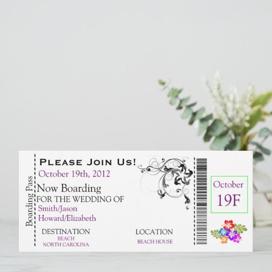 Uitnodiging tot inscheping (Staand voorkant)