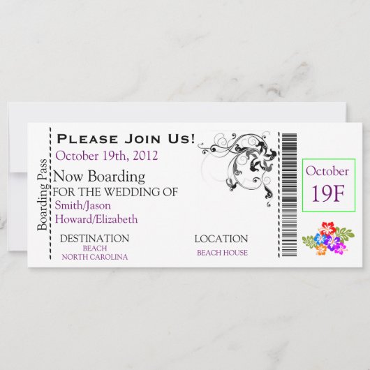 Uitnodiging tot inscheping (Voorkant)