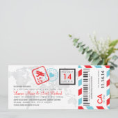 Uitnodiging tot inscheping van een vliegticket (Staand voorkant)