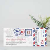 Uitnodiging tot inscheping van een vliegticket (Staand voorkant)