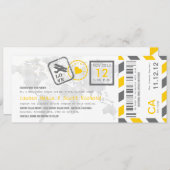 Uitnodiging tot inscheping van een vliegticket (Voorkant / Achterkant)