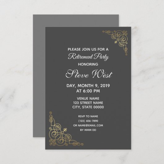 uitnodiging tot inschrijving gold filigree (Voorkant / Achterkant)