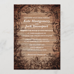 uitnodiging tot inschrijving met houten bruiloft