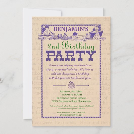 uitnodiging tot inschrijving voor boekpartij (Voorkant)