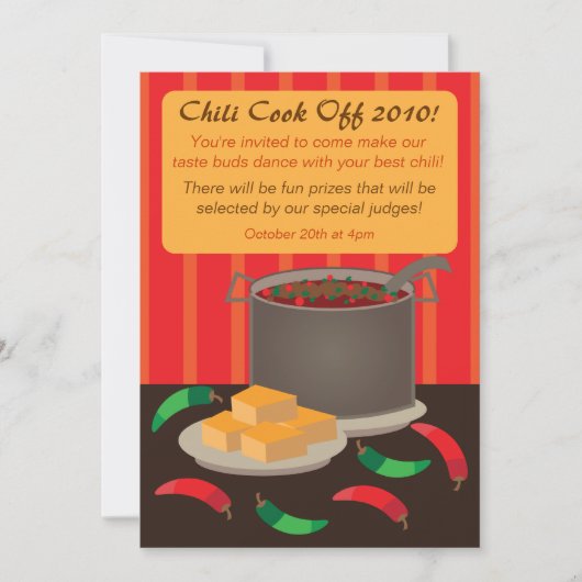 Uitnodiging tot inschrijving voor Chili Cook Off (Voorkant)