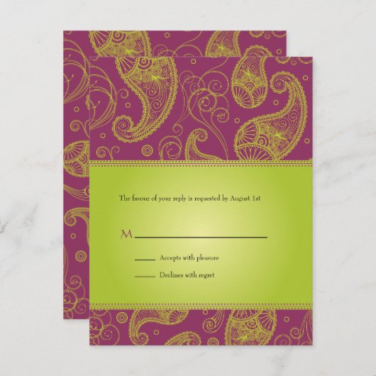 Uitnodiging tot interventie van Paisley Dreams Wed (Voorkant / Achterkant)