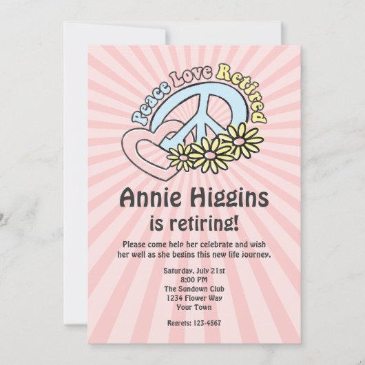 Uitnodiging tot inval van Peace Love (Voorkant)