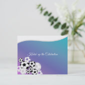 Uitnodiging tot invitatie in de voetbalbalie (Staand voorkant)