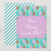 Uitnodiging tot invitering van Mermaid Baby shower (Voorkant / Achterkant)