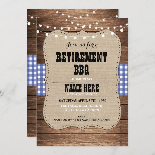 Uitnodiging tot invordering in ruste BBQ Uitnodigi (Voorkant / Achterkant)