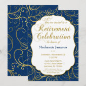 Uitnodiging tot invordering navenblauw goudzirl (Voorkant / Achterkant)