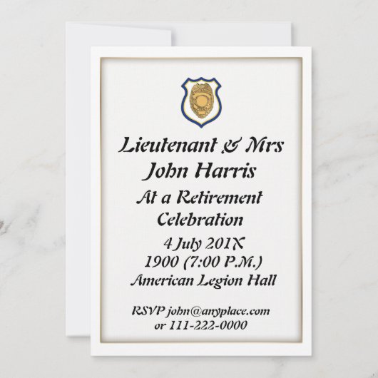 Uitnodiging tot invordering politie-luitenant (Achterkant)