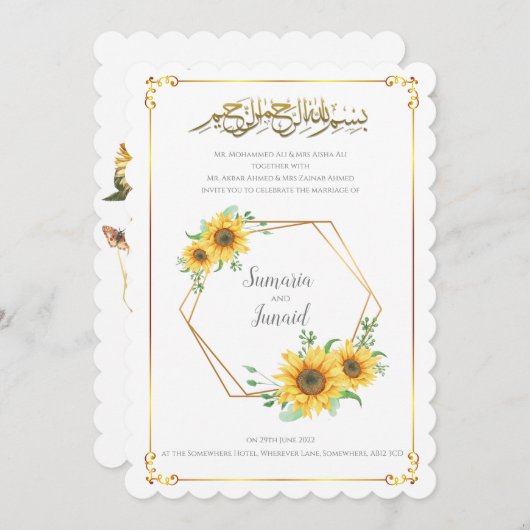 Uitnodiging tot islamitische bruiloft (Voorkant / Achterkant)