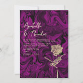Uitnodiging tot Jewel Tone Paarse Gold Wedding (Voorkant)