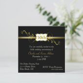 Uitnodiging tot Jubileum met zwarte en goudtoon (Staand voorkant)