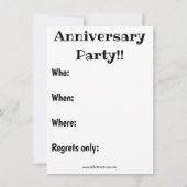 Uitnodiging tot Jubileum van Funny Wedding (Achterkant)